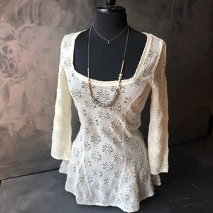 Free People Bodycon Lace Long Sleeve blouse